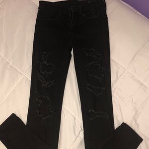Black ripped full length jeans